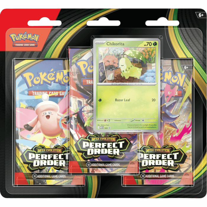 Perfect Order 3-Pack Blister met Chikorita-promotiekaart – Pokémon Engels