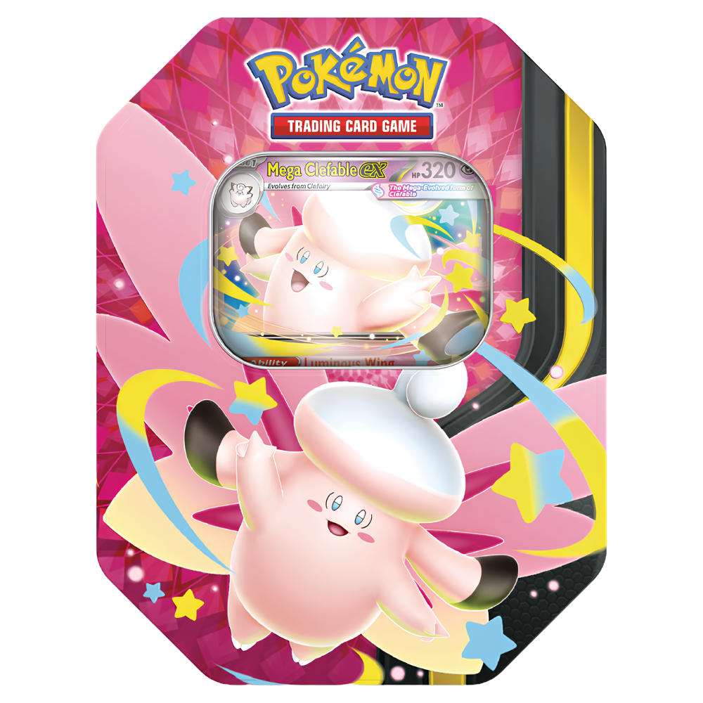 Mega Moonlit Tin met Mega Clefable ex – Pokémon Engels, verpakking